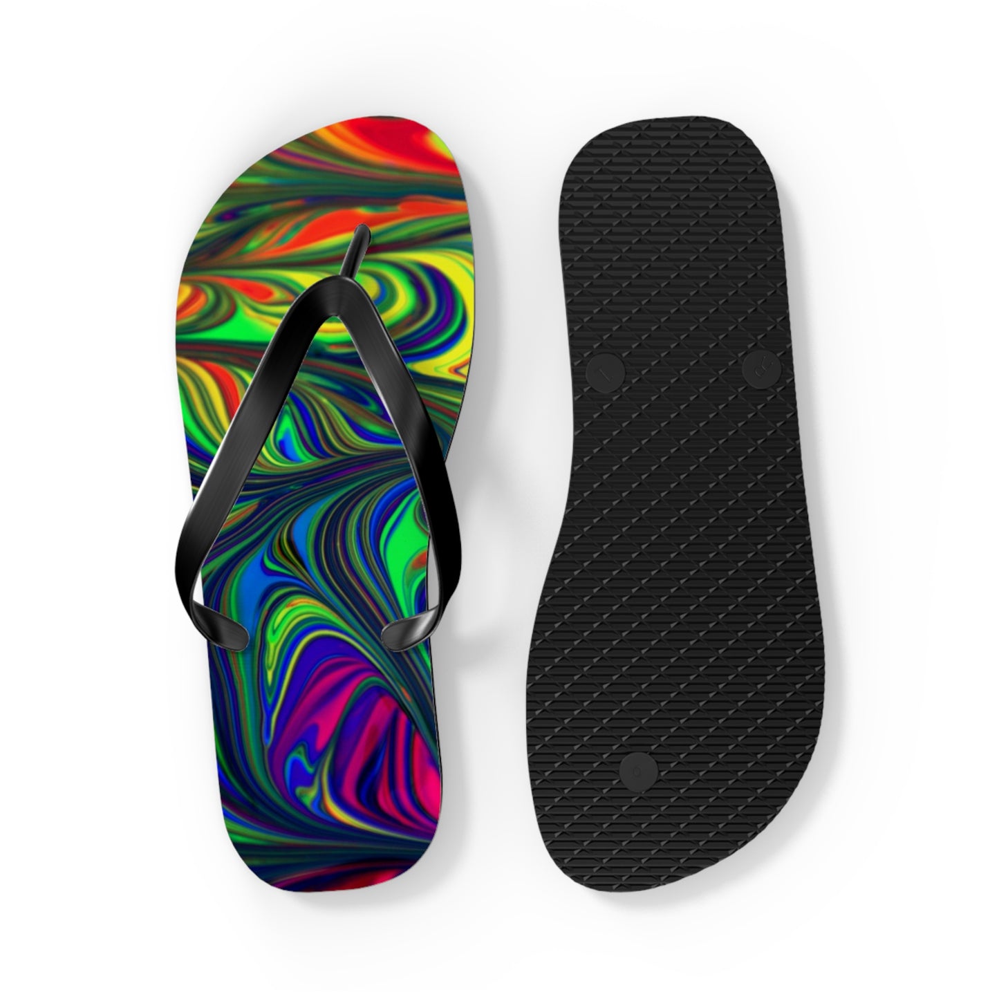 Marble Rainbow Design Flip Flops, Sandals Slides, Summer Footwear, Brand New