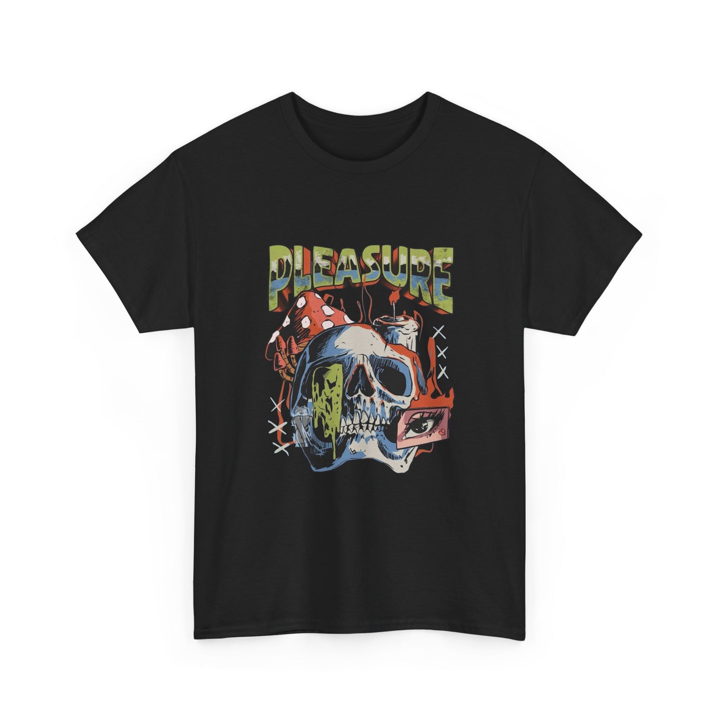 Pleasure Art Skull Graphic T Shirt Unisex Heavy Cotton Tee