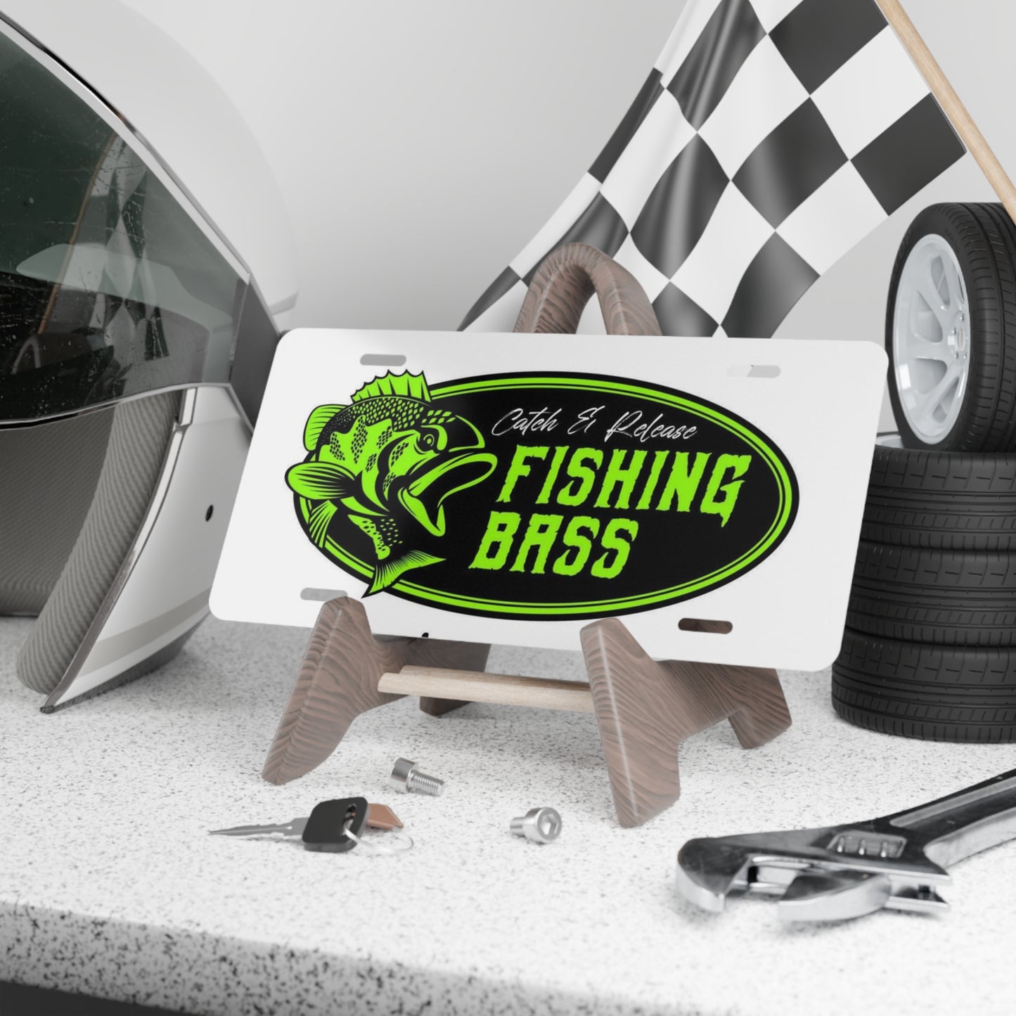 Catch And Release Bass Fishing Outdoors Vanity License Plate