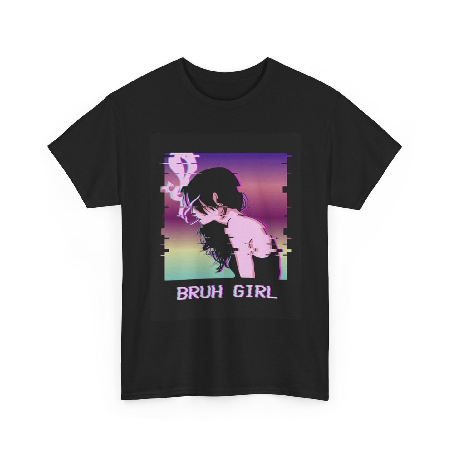 Bruh Girl Anime Graphic T Shirt Retro Waifu Retro Unisex Heavy Cotton Tee