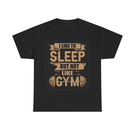 Sleep In The Gym Shirt Gym Rat Graphic Funny Unisex Heavy Cotton Tee