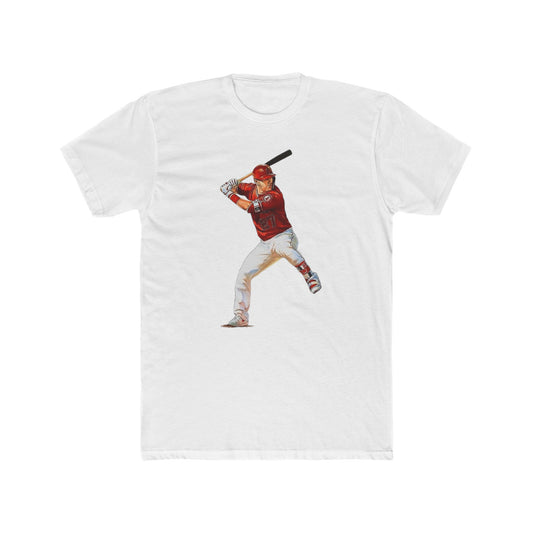 Mike trout tshirt angels California baseball vintage art Men's Cotton Crew Tee