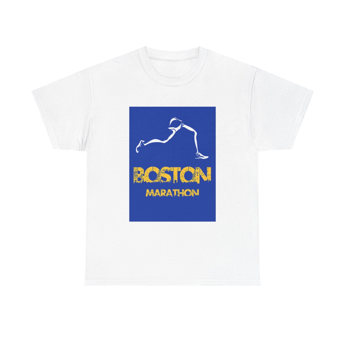 Boston Marathon Tshirt Retro Running Graphic Poster Unisex Heavy Cotton Tee