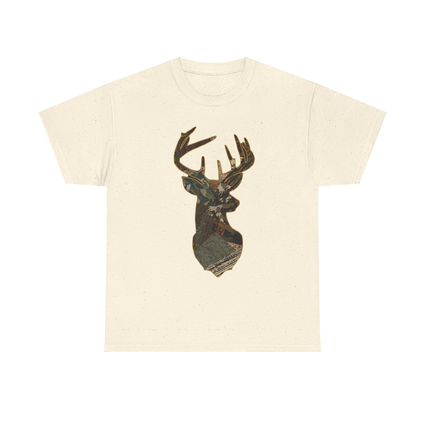 Camo Deer Buck Graphic T Shirt Unisex Heavy Cotton Tee NEW