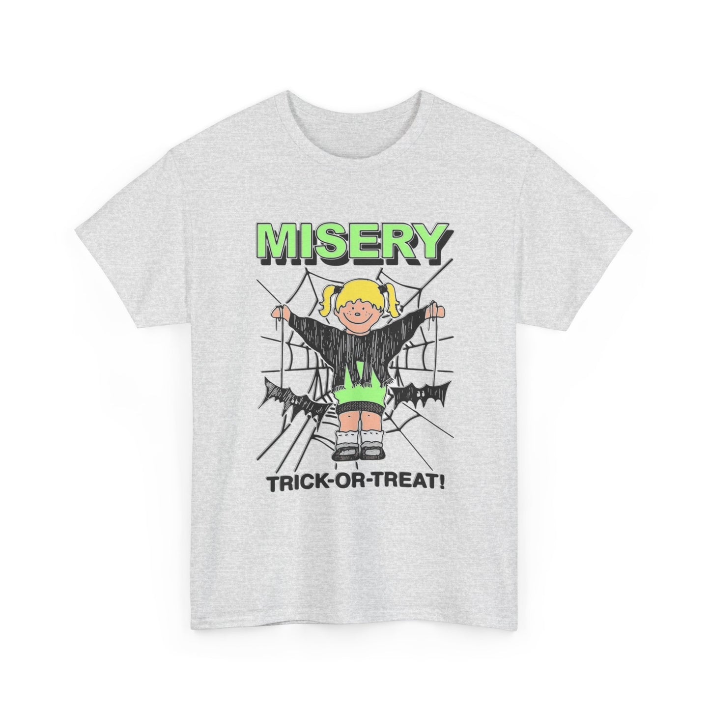 Misery Trick Or Treat Graphic T Shirt New Adult Unisex Heavy Cotton Tee