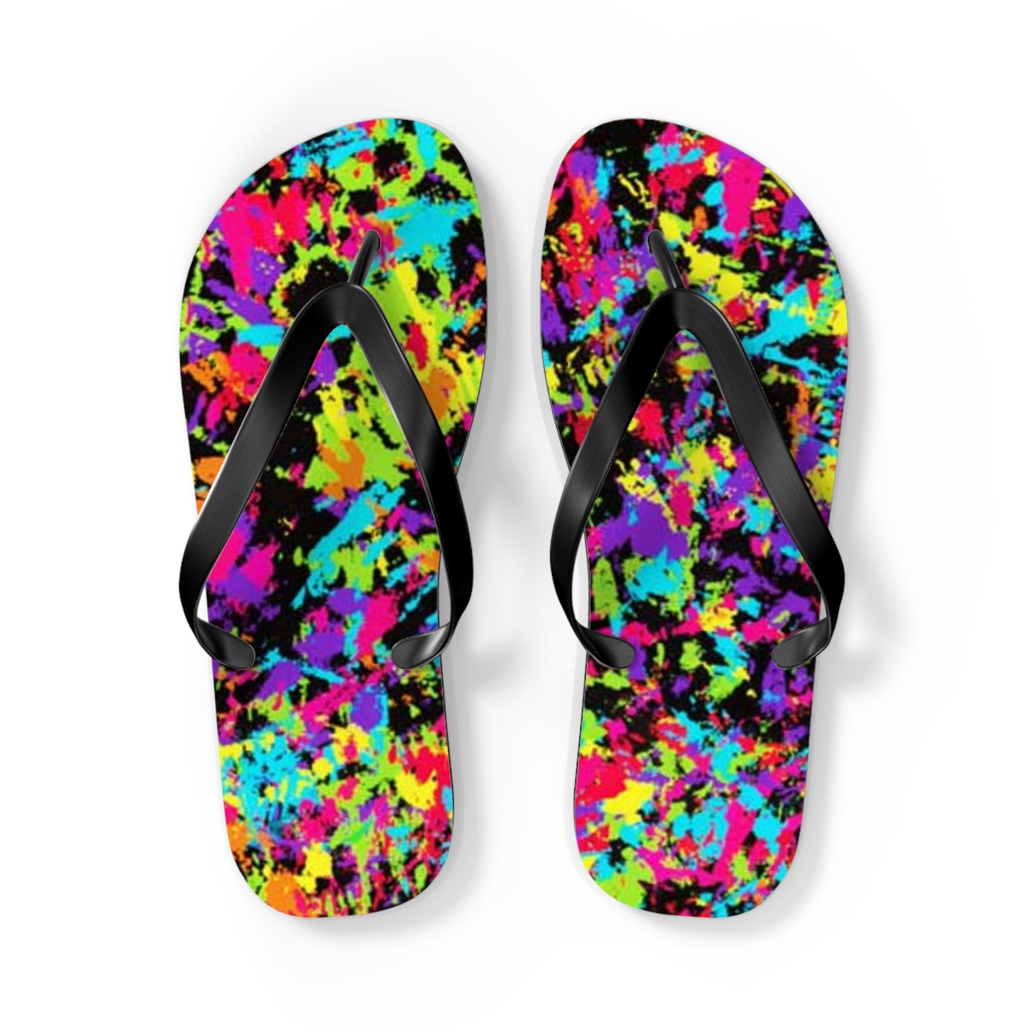 90s Retro Paint Flip Flops, Sandals Slides, Summer Footwear, Brand New