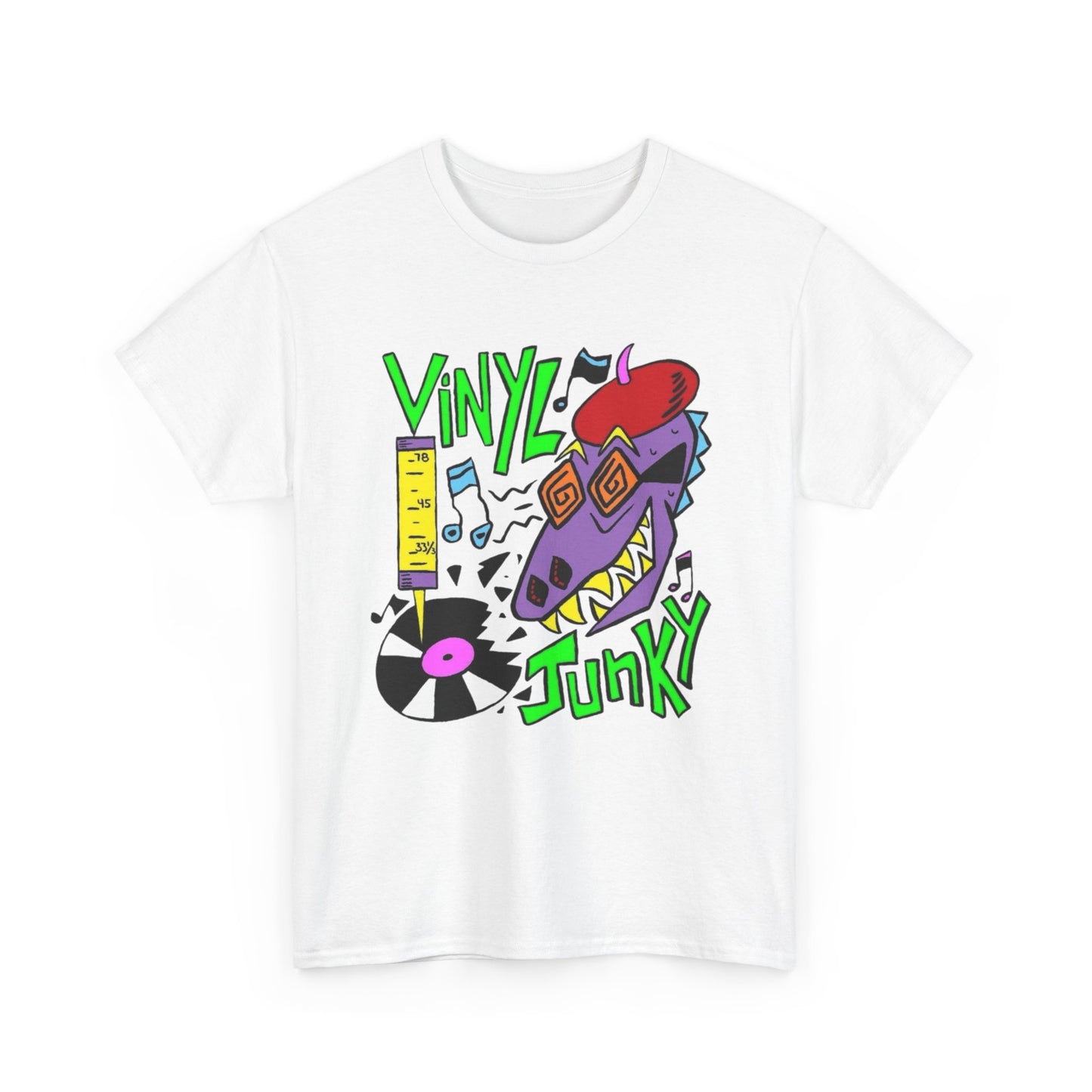 Vinyl Records Junkie Graphic T Shirt ADULT NEW Heavy Cotton Tee