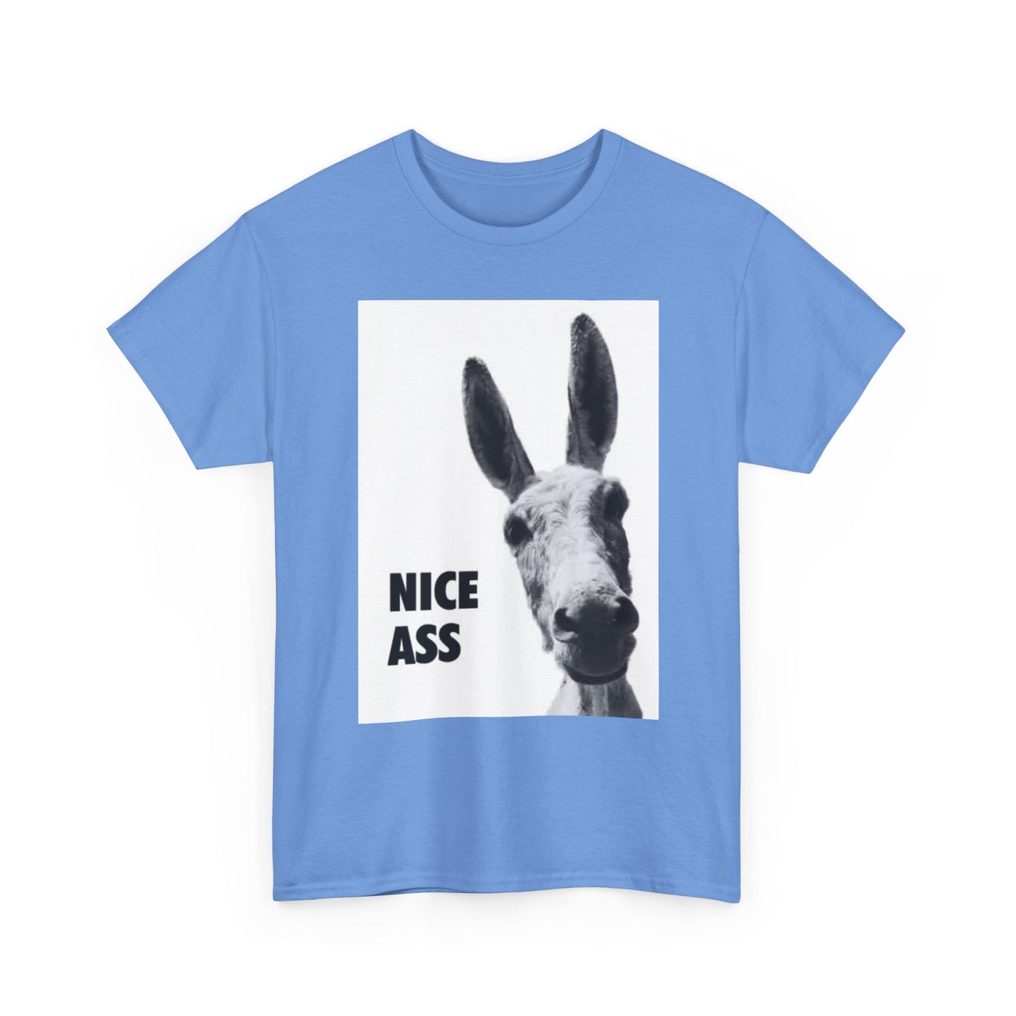 Nice Ass T Shirt Funny Donkey Animal Jokes Comedy Gift Unisex Heavy Cotton Tee