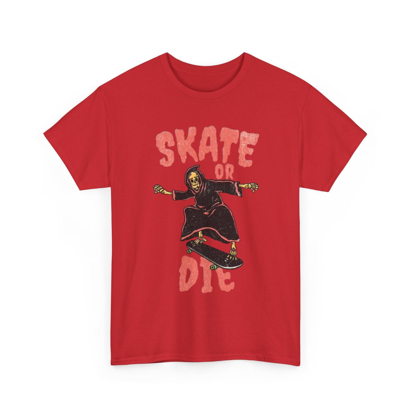 Skate Or Die Shirt Retro Skateboarding Dunks Skeleton Unisex Heavy Cotton Tee