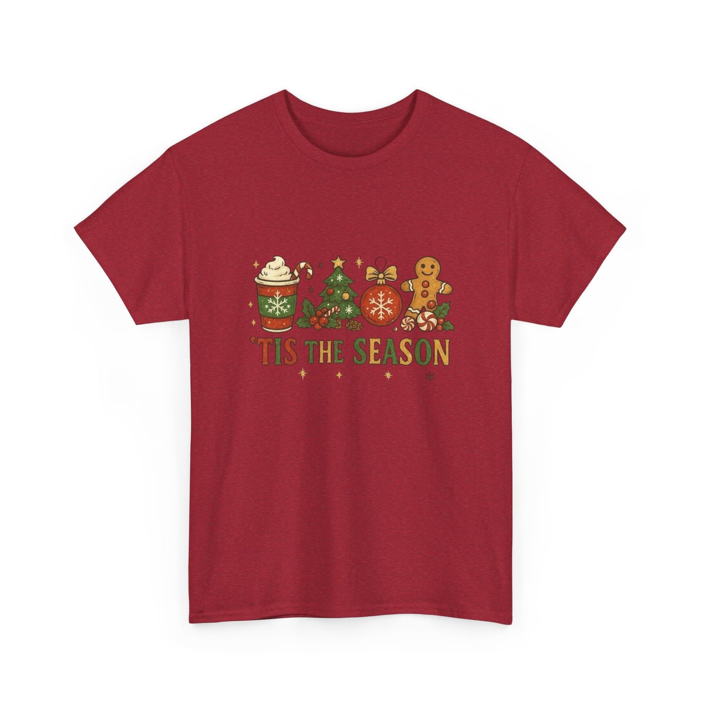Tis The Season Christmas Graphic T Shirt NEW Unisex Heavy Cotton Tee