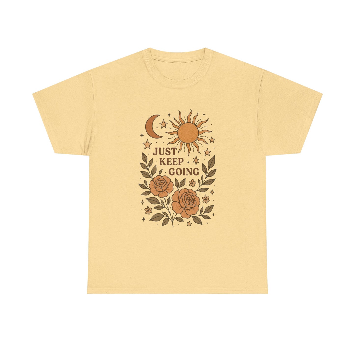 Just Keep Going Graphic T Shirt NEW ADULT Unisex Heavy Cotton Tee