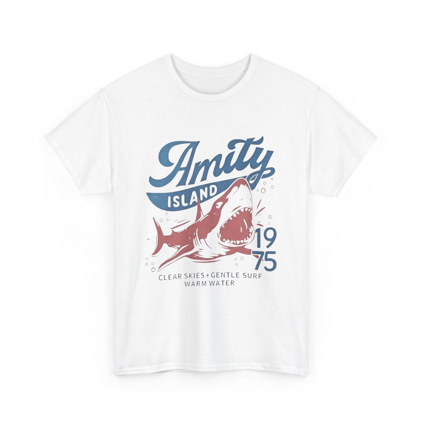 Jaws Amity Island Shark Graphic T Shirt Unisex Heavy Cotton Tee GIFT