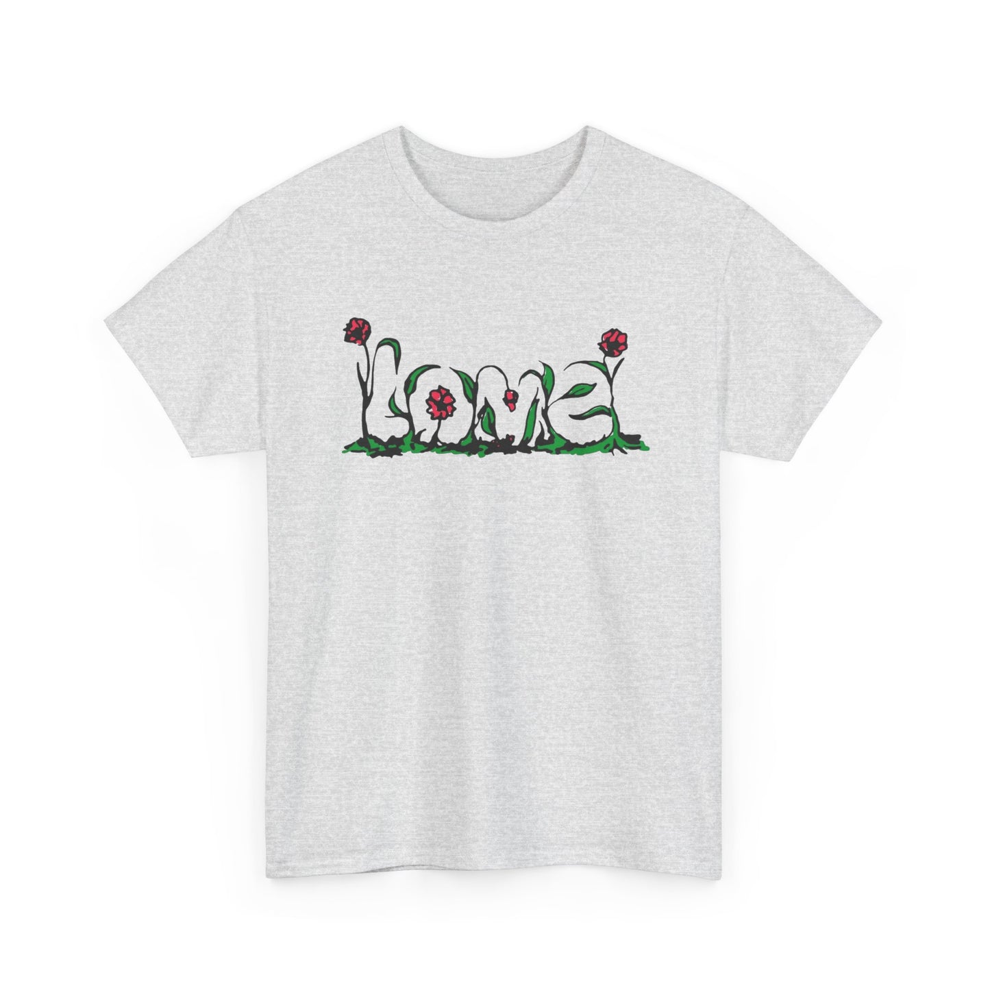 Love Roses Flowers Graphic T-Shirt Unisex Heavy Cotton Tee Gift NEW