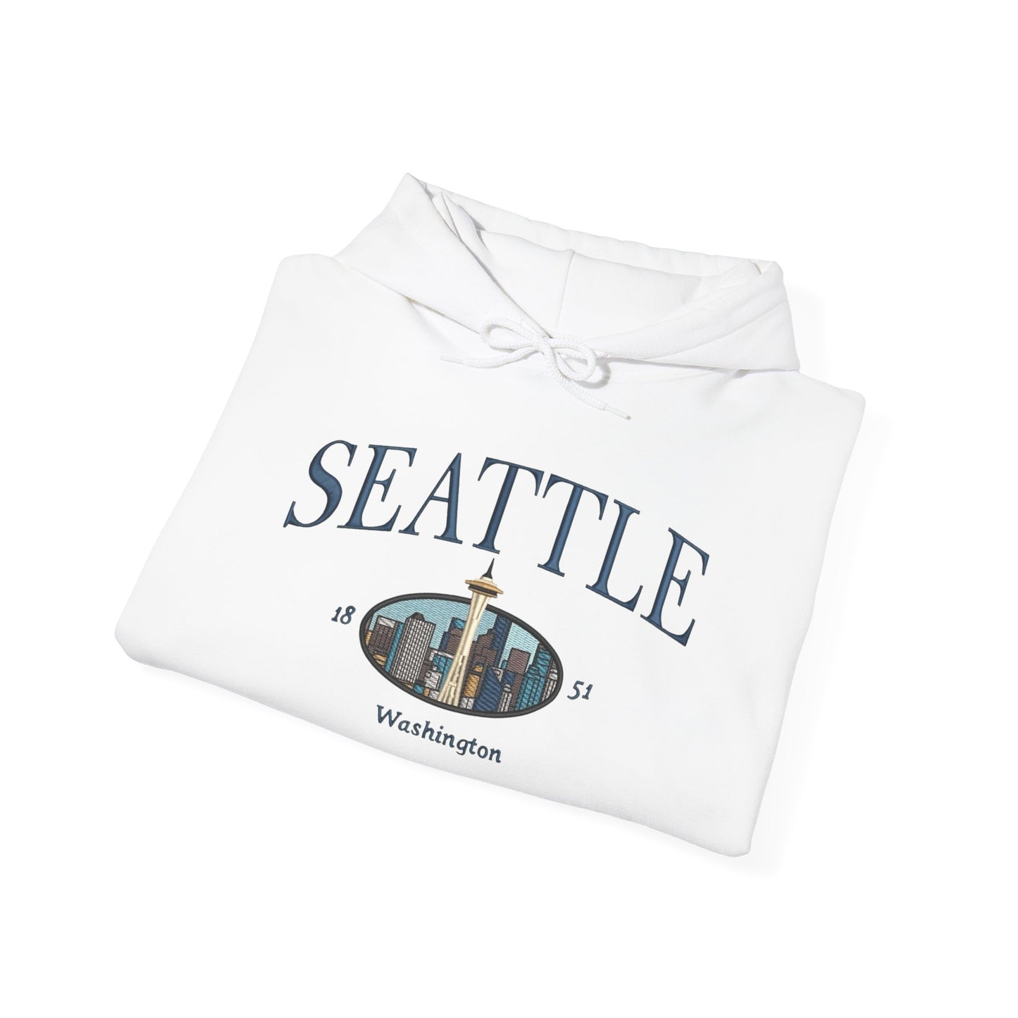Seattle Washington Graphic Hoodie Heavy Blend Sweatshirt NEW