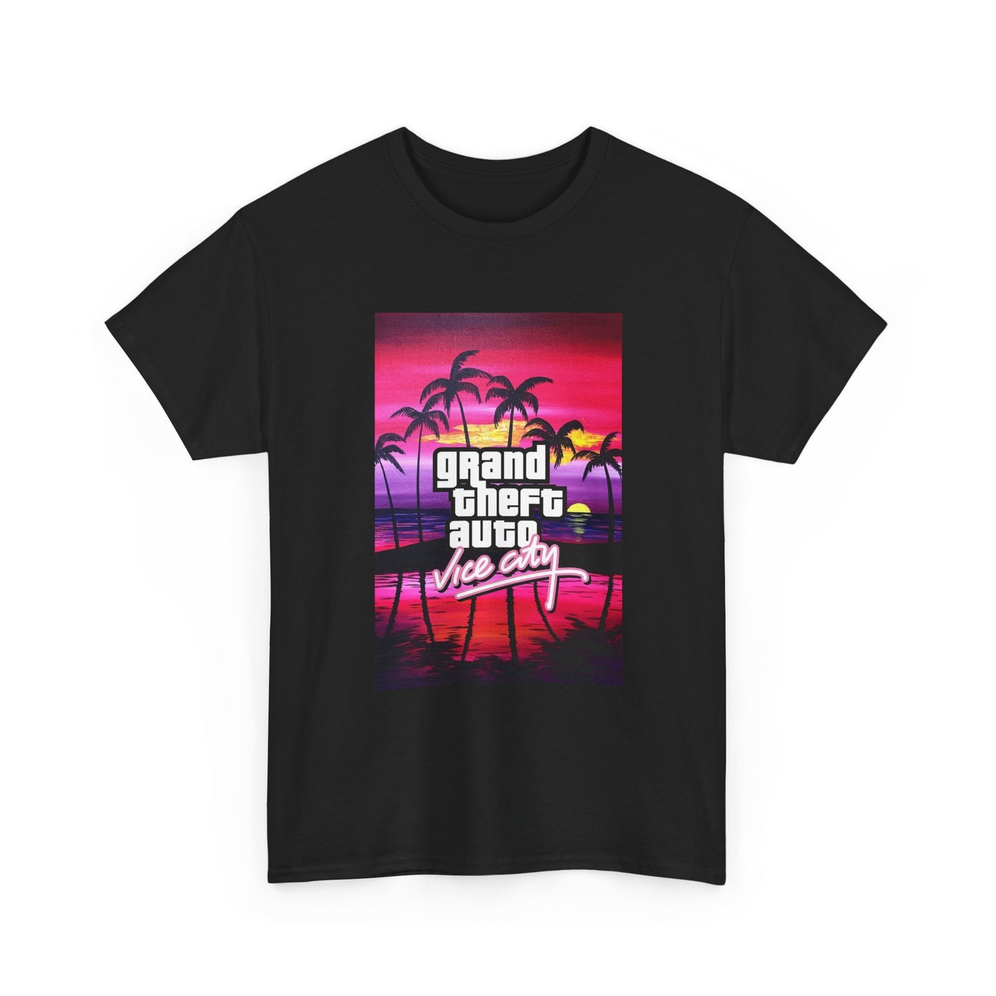 Grand Theft Auto Tshirt Vice City Retro Gaming Graphic Unisex Heavy Cotton Tee 0