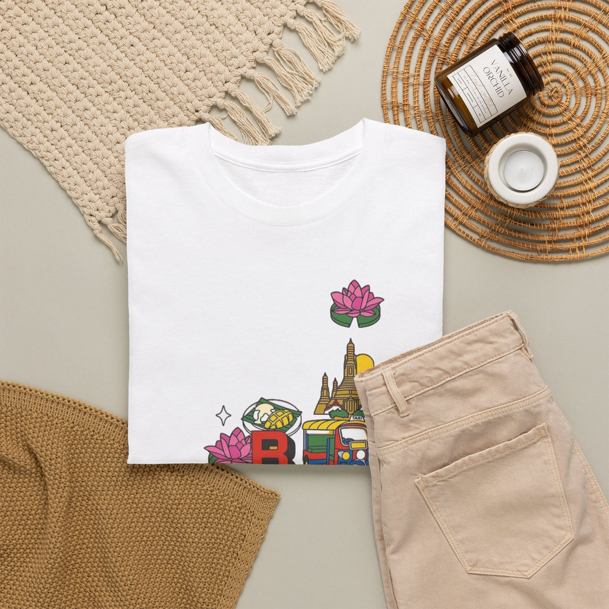 Bangkok Thailand Travel Collage T-Shirt Men's Graphic Tee