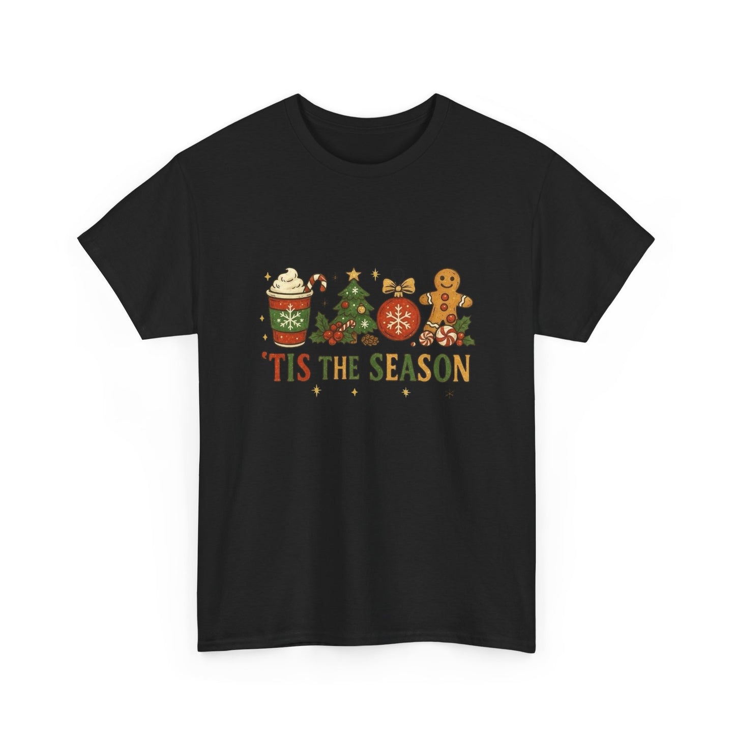 Tis The Season Christmas Graphic T Shirt NEW Unisex Heavy Cotton Tee
