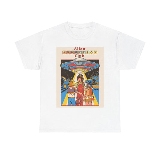 Alien Abduction Tshirt Funny 80s Retro Graphic Unisex Heavy Cotton Tee