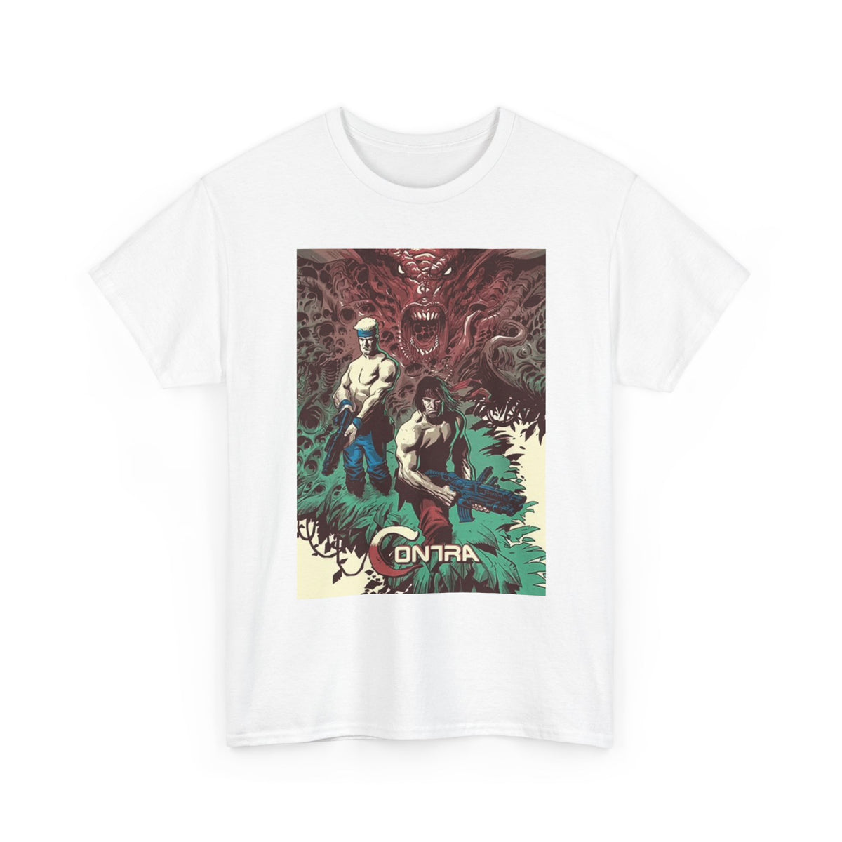 Contra Graphic T Shirt Vintage Video Games Unisex Heavy Cotton Tee