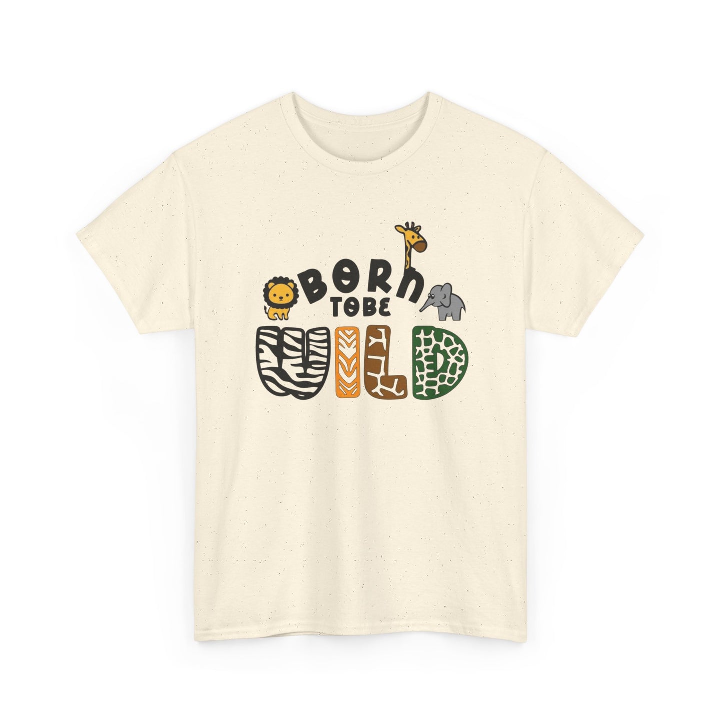 Born To Be Wild Zoo Animals Graphic T-Shirt Cotton Tee New Gift Vintage
