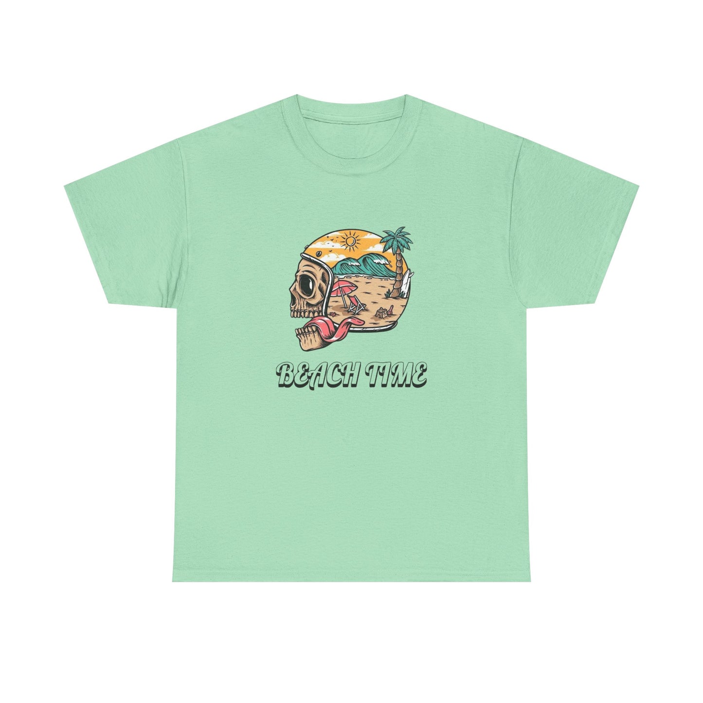 Beach Time Motorcycles T Shirt Graphic Unisex Heavy Cotton Tee NEW GIFT