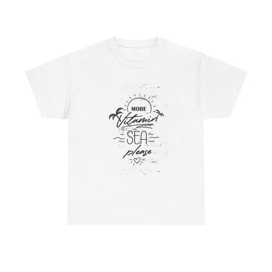 More Vitamin Sea Graphic T Shirt Funny Ocean Unisex Heavy Cotton Tee