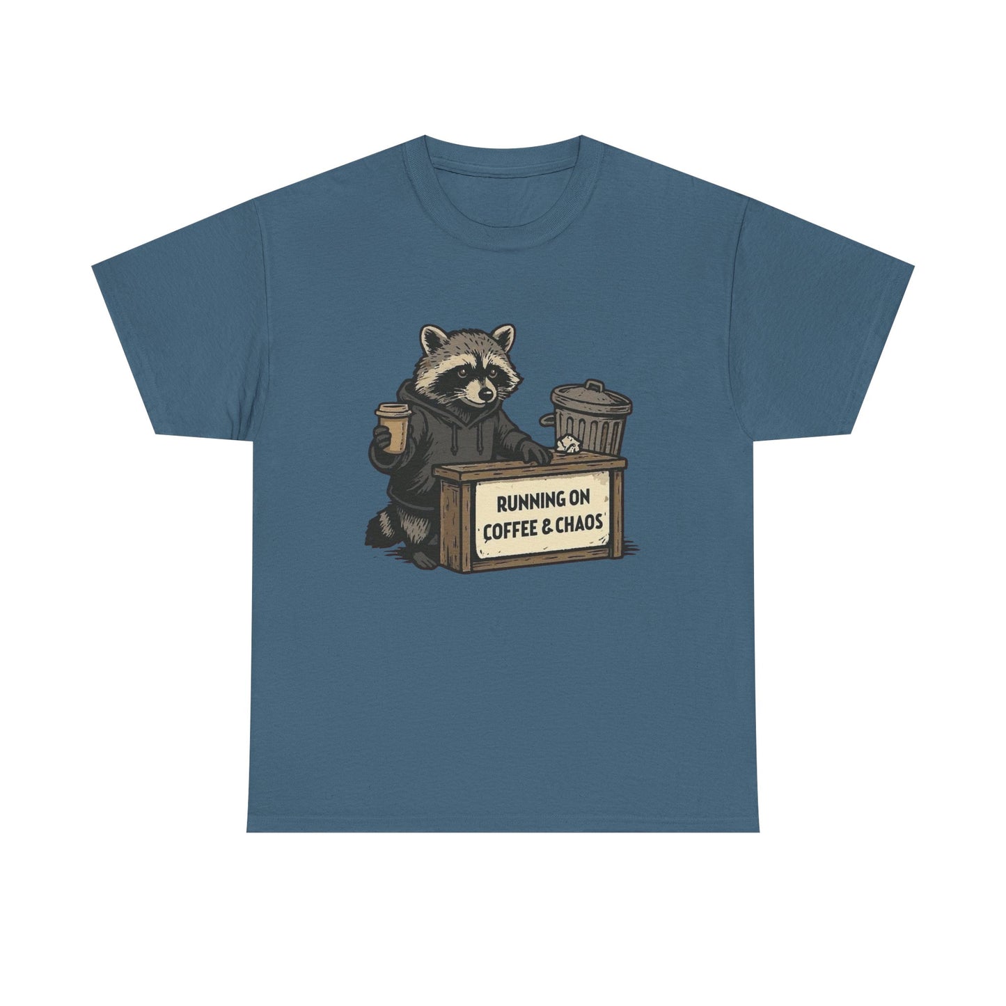 Running On Coffee And Chaos Funny Graphic T Shirt Heavy Cotton Tee Gift Vintage