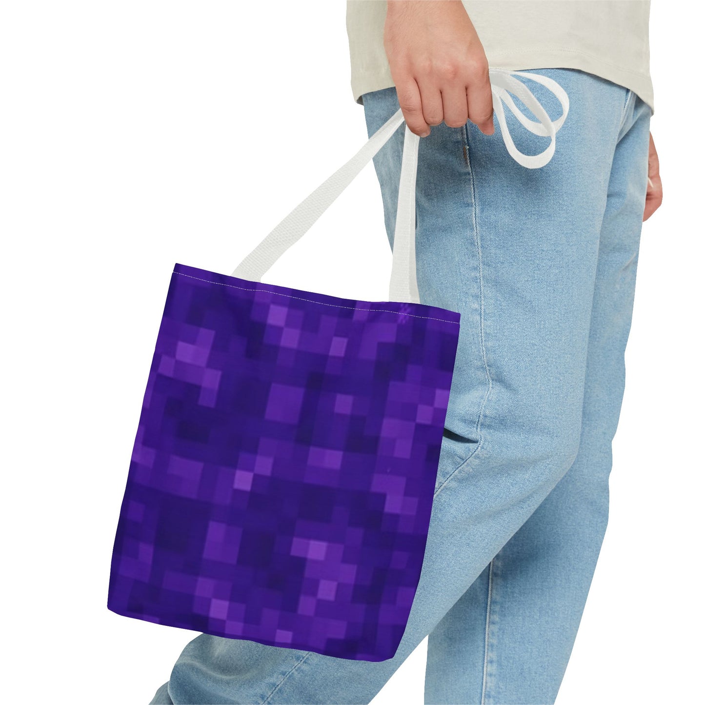 90s Pixelated Purple Multi Color BRAND NEW MODERN Tote Bag (AOP)