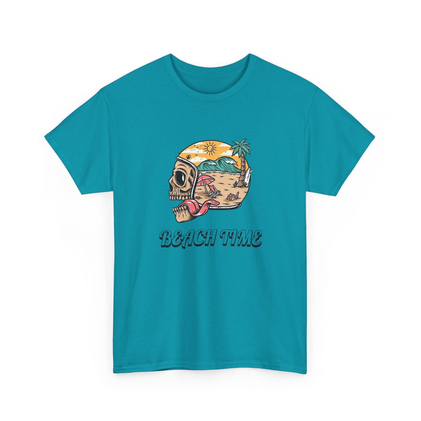 Beach Time Motorcycles T Shirt Graphic Unisex Heavy Cotton Tee NEW GIFT