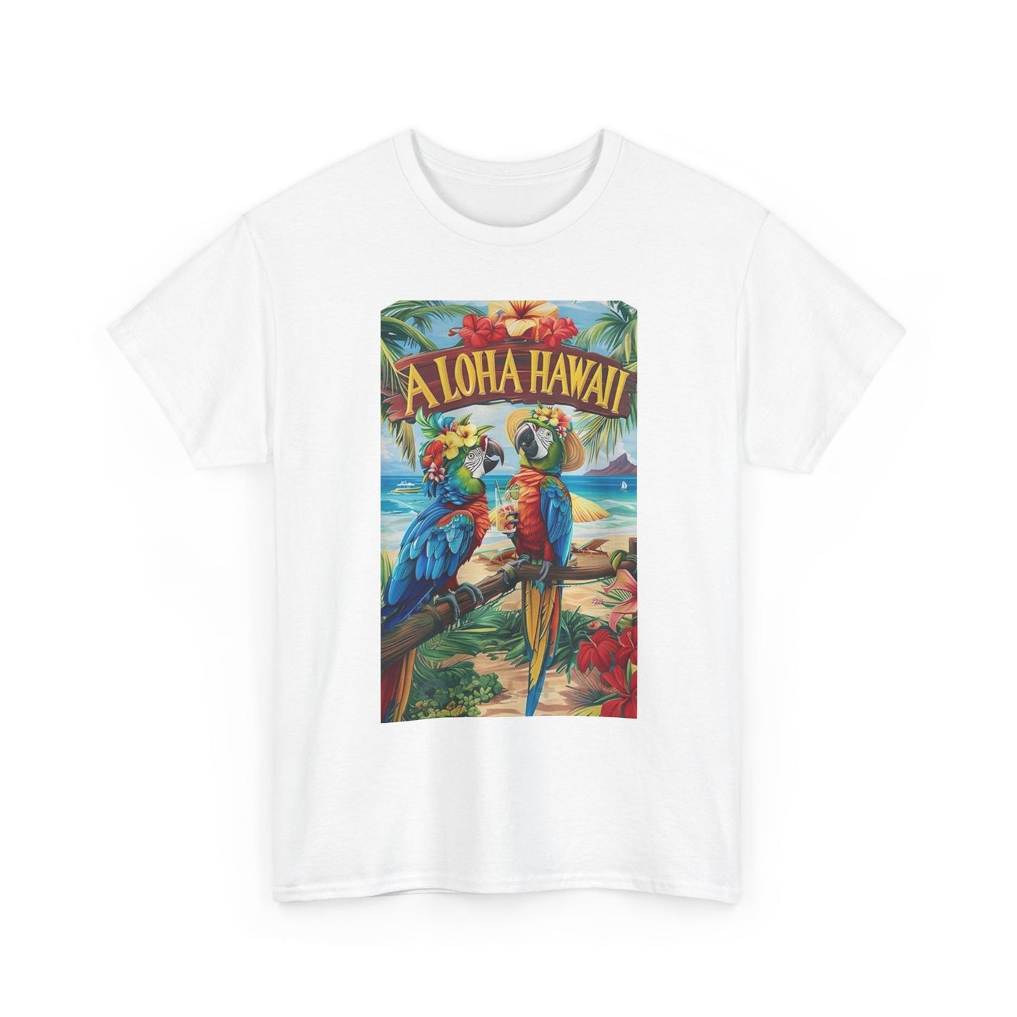 Aloha Hawaii Graphic T Shirt Unisex Heavy Cotton Tee