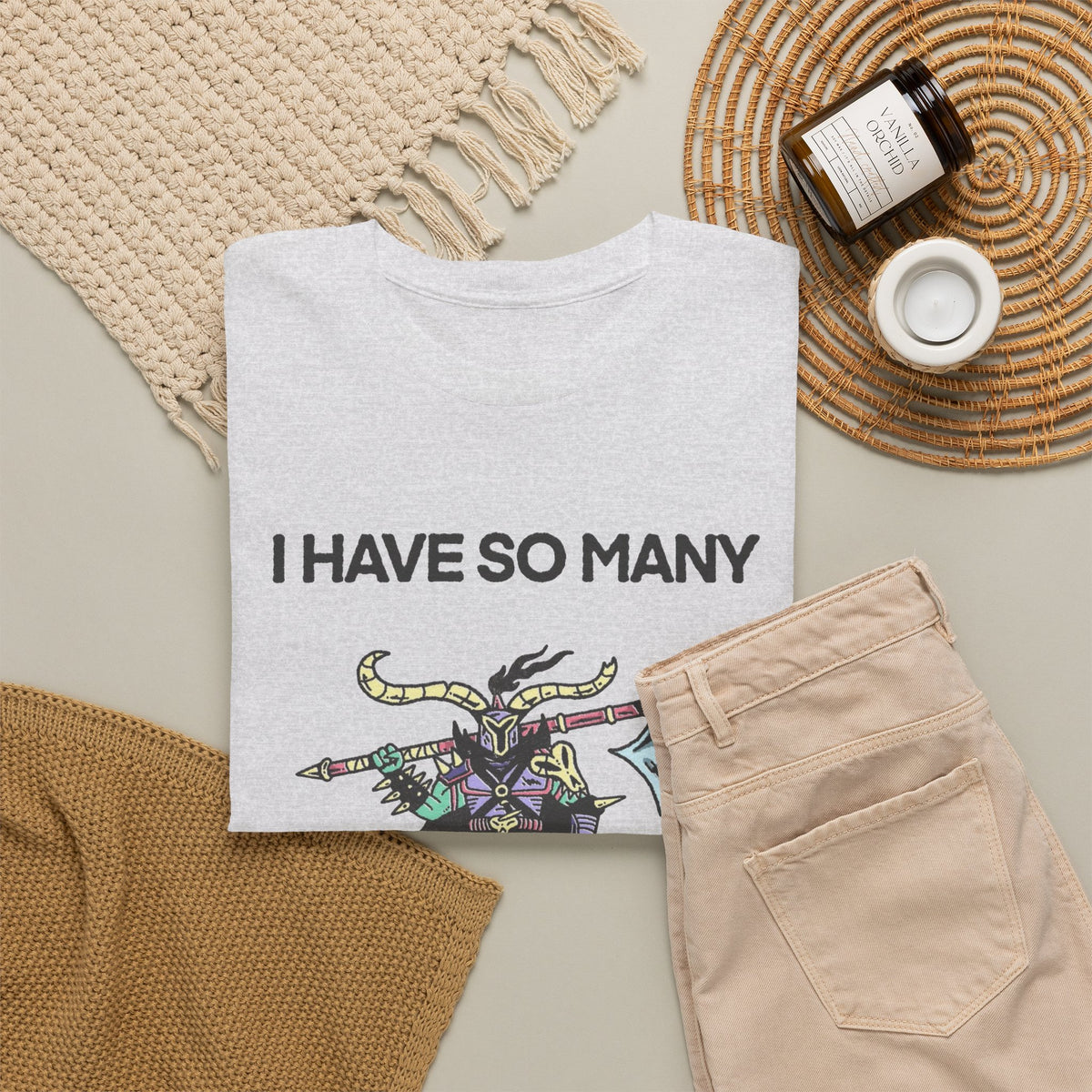 I Have So Many Feelings Funny Medieval Graphic T Shirt Men's Heavy Cotton Tee