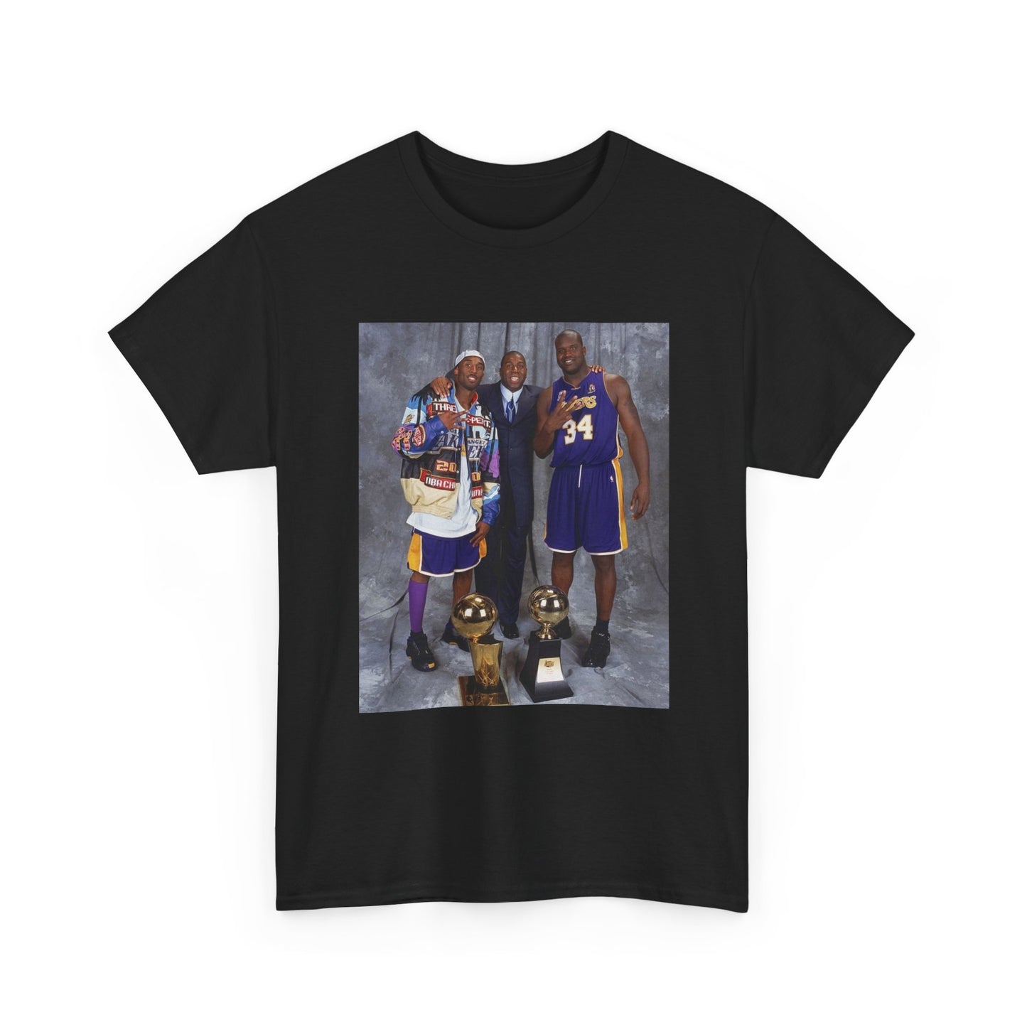 Kobe And Shaq Tshirt Vintage Lakers Retro Dunk Unisex Heavy Cotton Tee magic