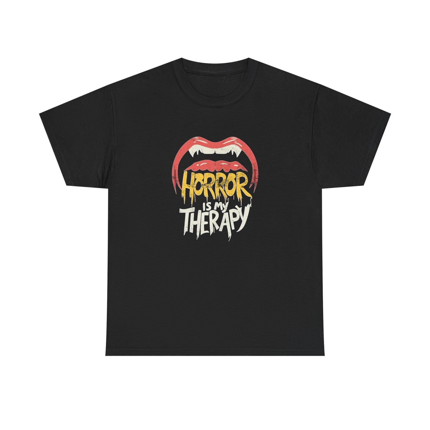 Horror Is My Therapy Graphic T Shirt Unisex Heavy Cotton Tee NEW