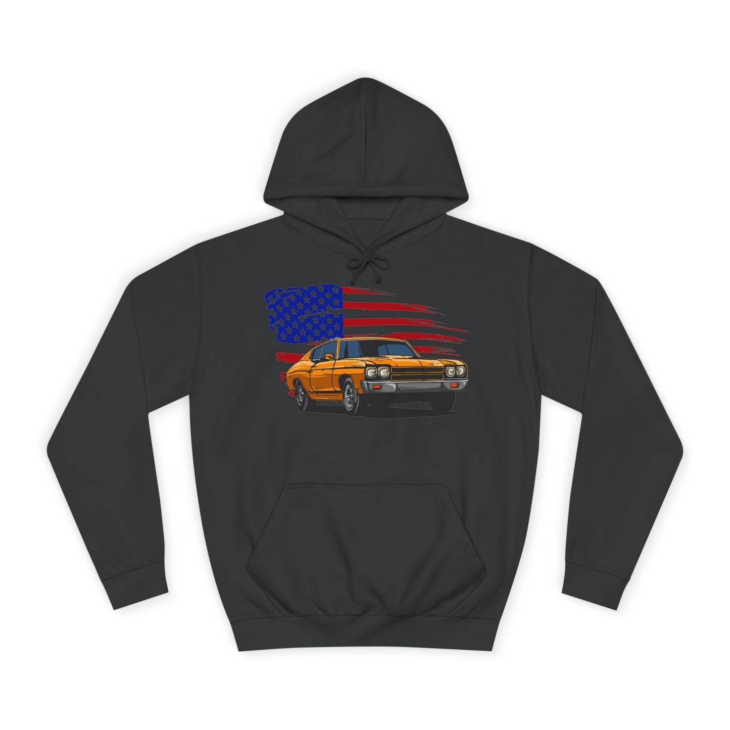 Chevelle Hoodie Retro Chevrolet Vintage Muscle Car American Flag Unisex Hoodie