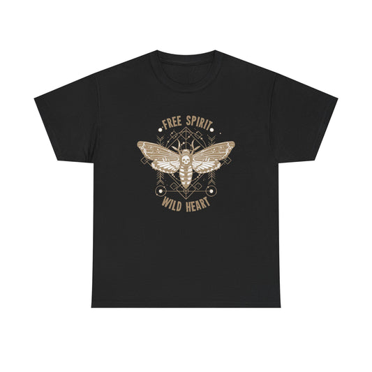 Free Spirit Wild At Heart Graphic T Shirt Men's Heavy Cotton Tee