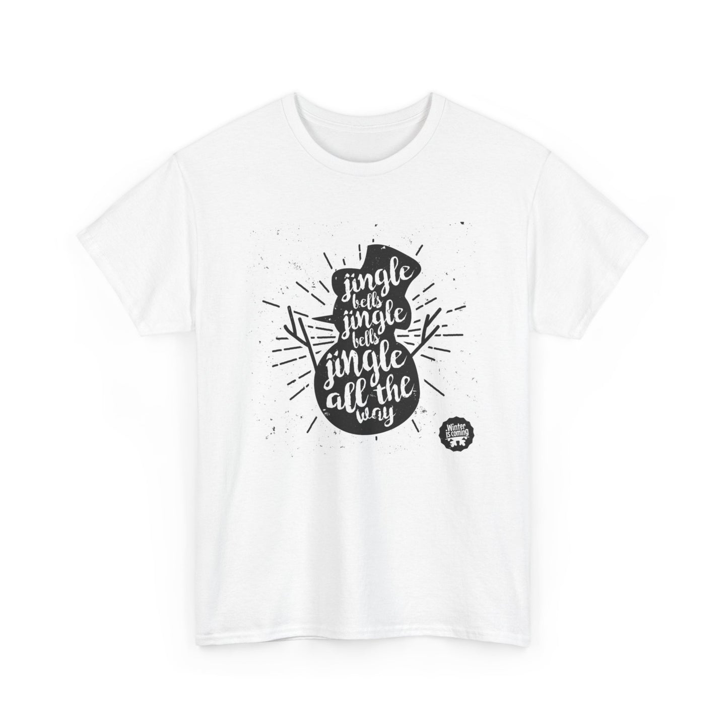 Jingle All The Way T Shirt Christmas Unisex Heavy Cotton Tee