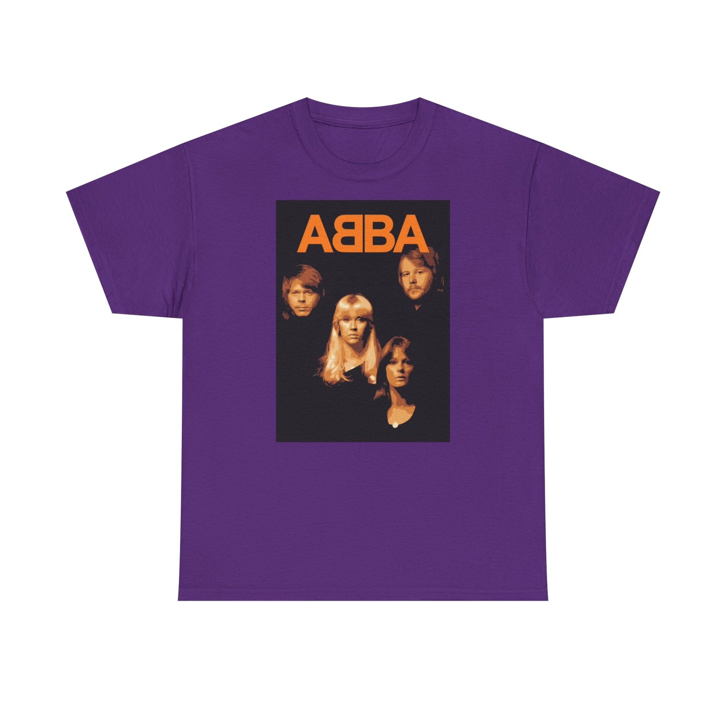 Abba T-shirt vintage retro neon lights classic music Unisex Heavy Cotton Tee