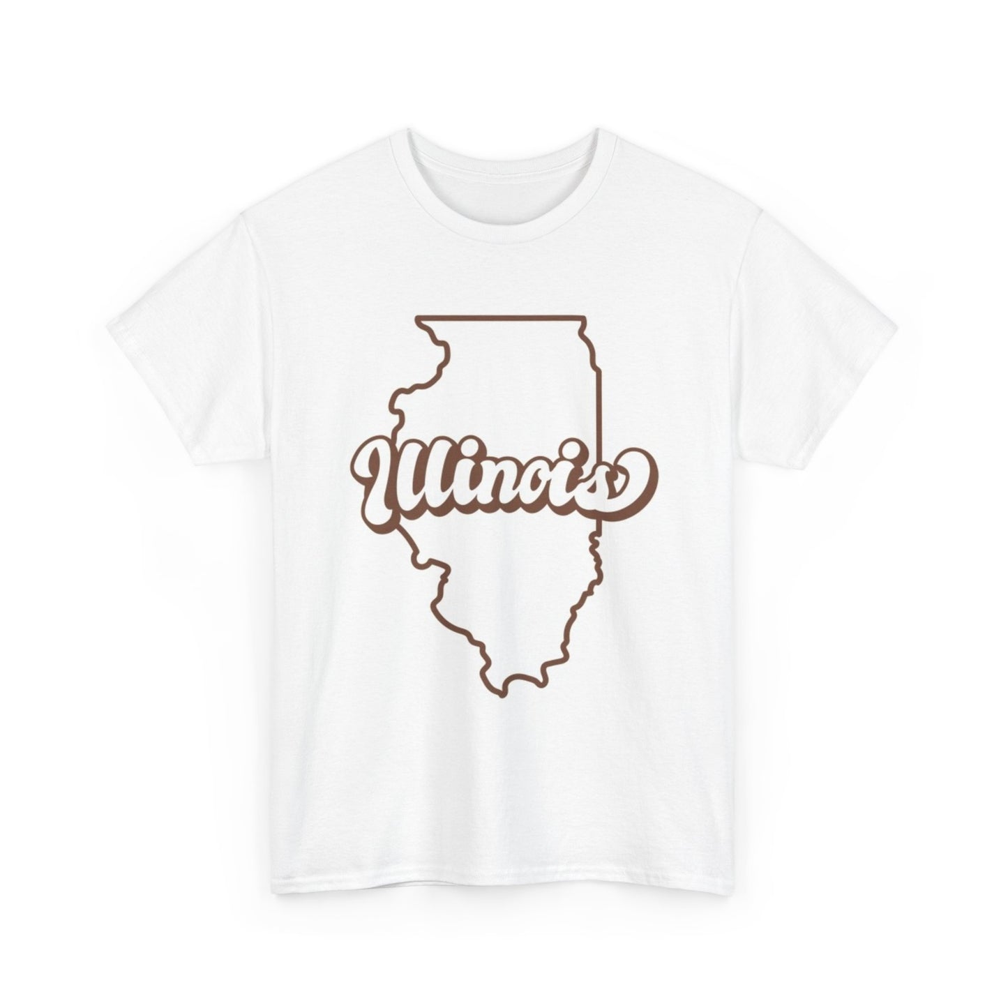 Illinois State Logo BRAND NEW Apparel T Shirt Unisex Unisex Heavy Cotton Tee