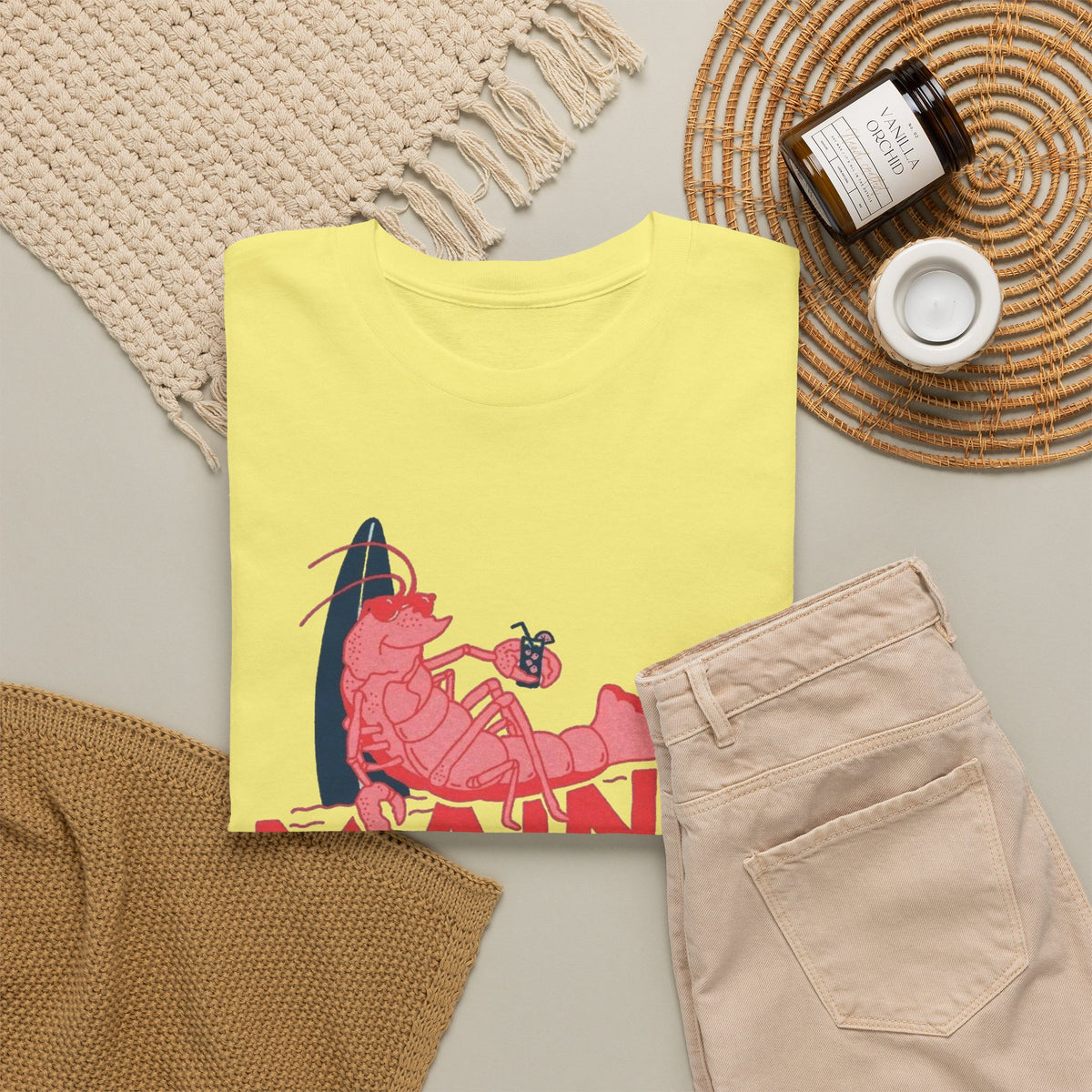 Maine York Beach Lobster Tee | Coastal Vacation Shirt Men's Graphic T Shirt