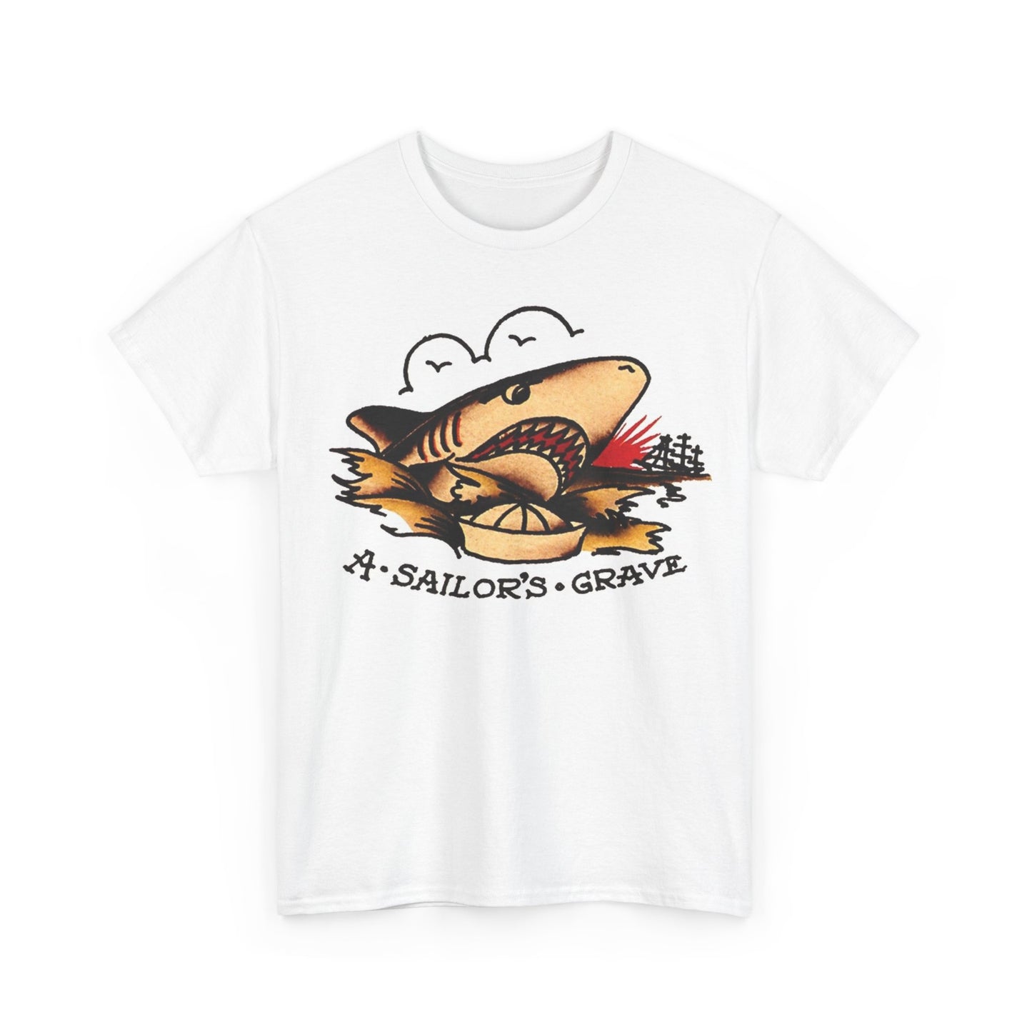 Sailor Jerry Tshirt Vintage Navy Tattoos Sailor Retro Unisex Heavy Cotton Tee