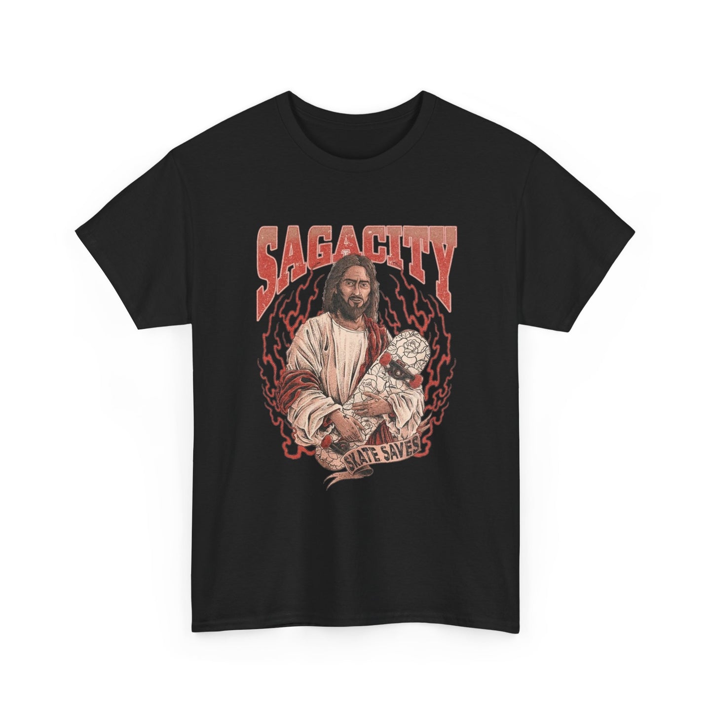 Saga City Skate Saves Graphic T Shirt Unisex Heavy Cotton NEW Tee
