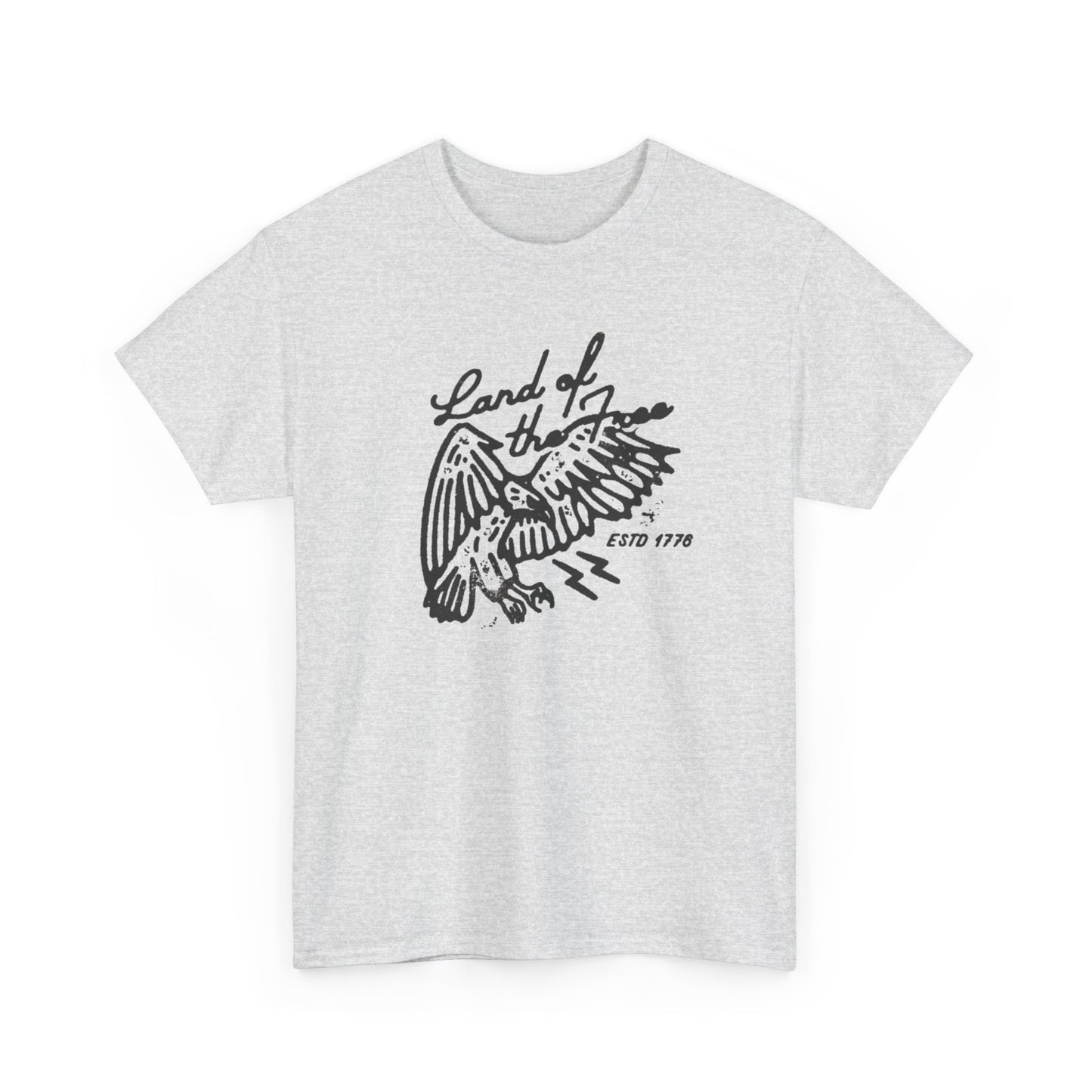 Land Of The Free 1776 Graphic T Shirt Unisex Heavy Cotton Tee Gift