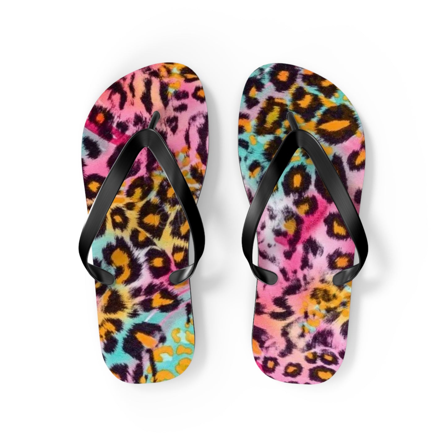 Pink Cheetah Beach Sandals, Slides for Summer, Flip Flops, Water Resistant