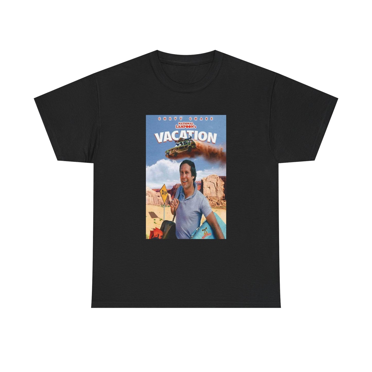 Vegas Vacation Tshirt Retro Movie Poster Chevy Chase Unisex Heavy Cotton Tee