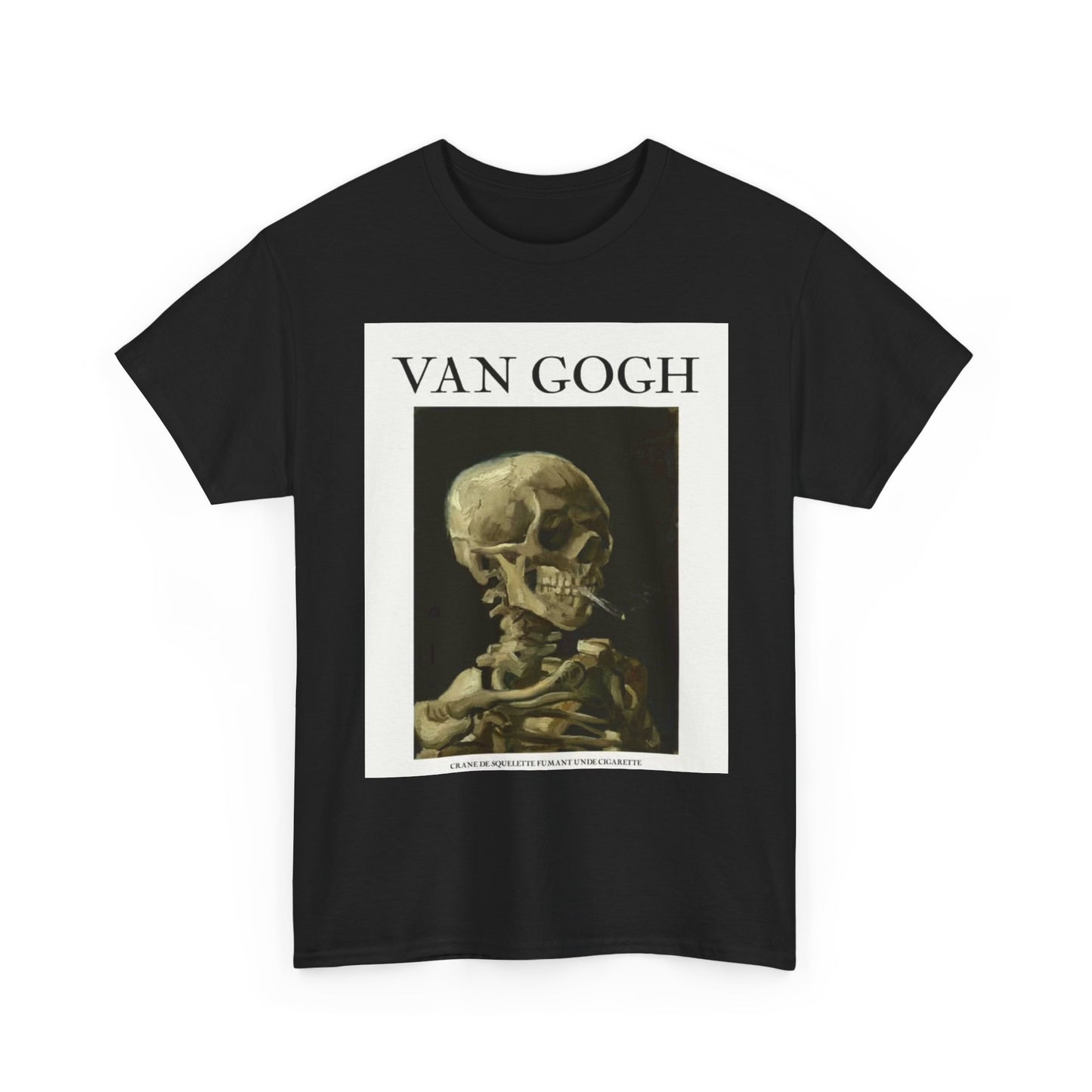 Van Gogh Tshirt Vintage Skeleton Smoking Retro Art NY Unisex Heavy Cotton Tee