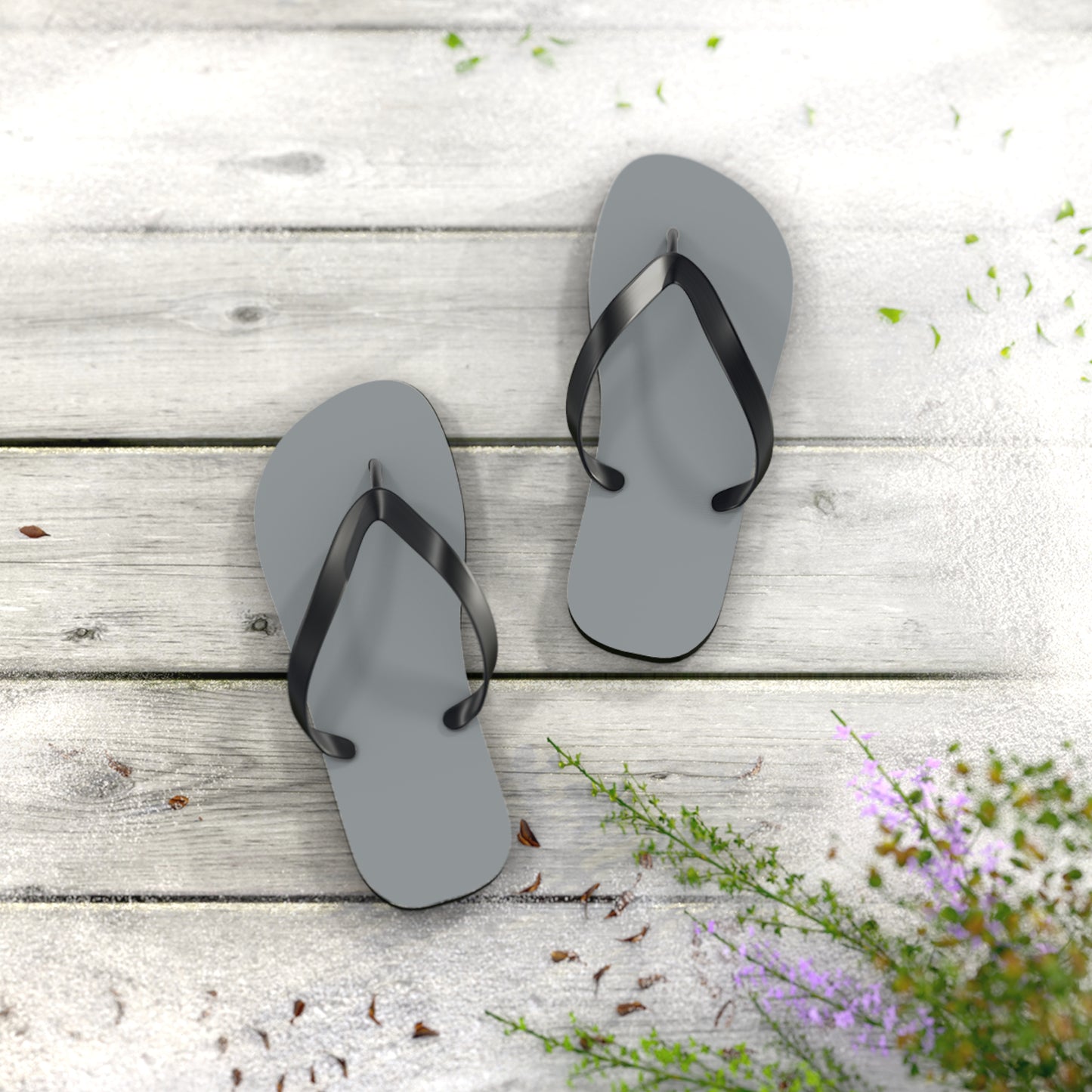 Light Gray Summer Sandals, Beach Shoes, Vacation Flip Flops, Pool Slides