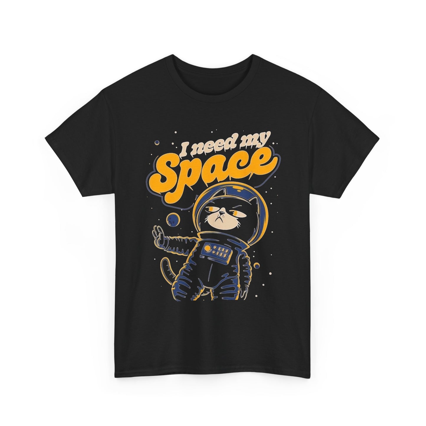 I Need My Space Funny Cat Graphic T Shirt Unisex Heavy Cotton Tee