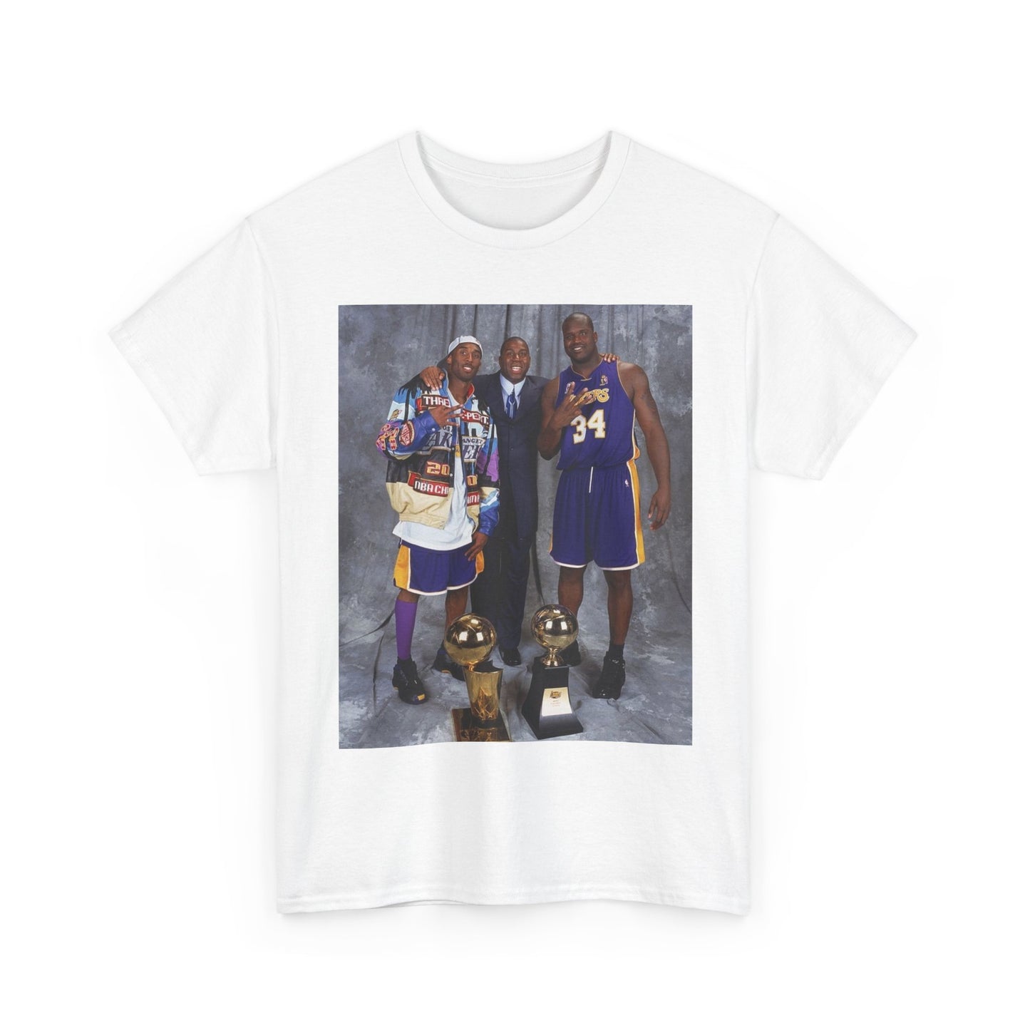 Kobe And Shaq Tshirt Vintage Lakers Retro Dunk Unisex Heavy Cotton Tee magic