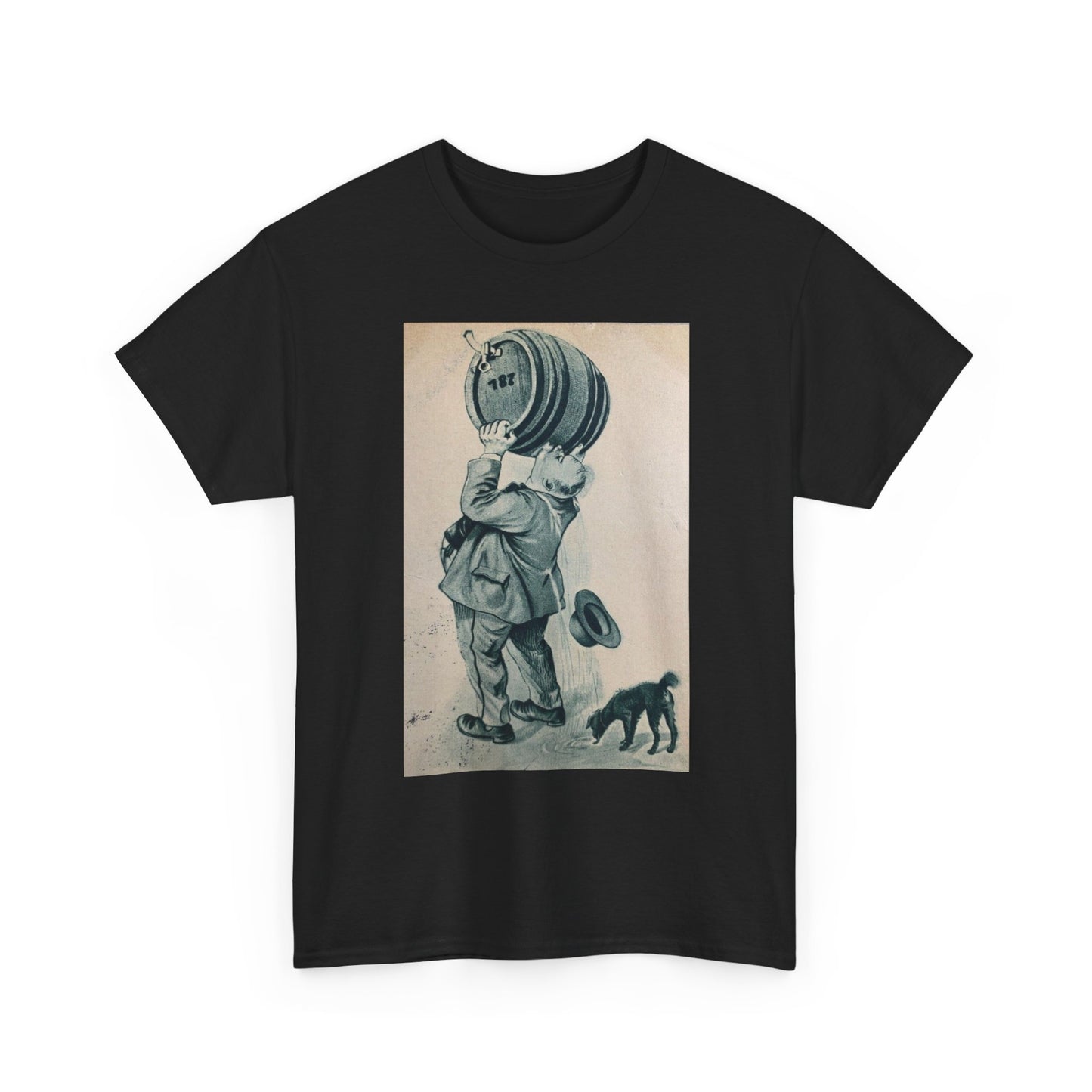 Funny Beer Keg Poster Retro T Shirt Unisex Heavy Cotton Tee Gift