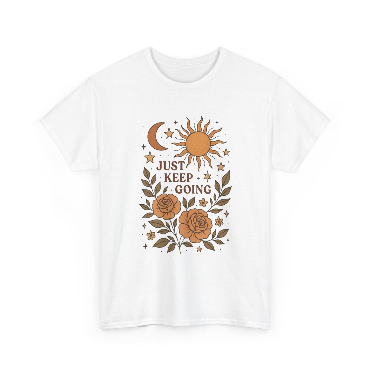 Just Keep Going Graphic T Shirt NEW ADULT Unisex Heavy Cotton Tee